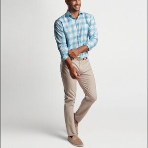 Peter Millar Men’s Khaki Crown Comfort Five-Pocket Pant